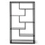 1.2m Grey Glass Shelving Unit - Black Frame