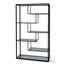 1.2m Grey Glass Shelving Unit - Black Frame