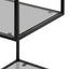 1.2m Grey Glass Shelving Unit - Black Frame