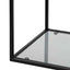 1.2m Grey Glass Shelving Unit - Black Frame