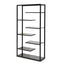 1.8m(H) Black Glass Shelving Unit - Black Frame