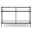 1.2m Grey Glass Console Table - Black Base