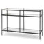 1.2m Grey Glass Console Table - Black Base