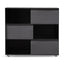 Inter-layered Black Storage Cabinet - Grey Doors