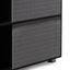 Inter-layered Black Storage Cabinet - Grey Doors