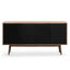 1.6m Sideboard Buffet Unit - Walnut with Black Doors