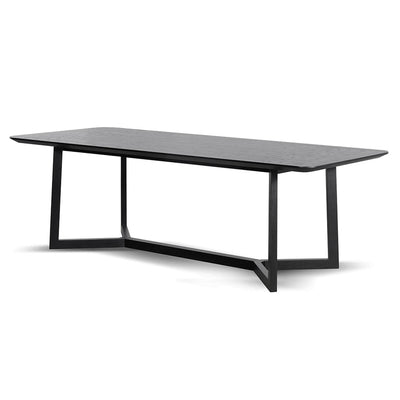 2.4m Wooden Dining Table - Full Black