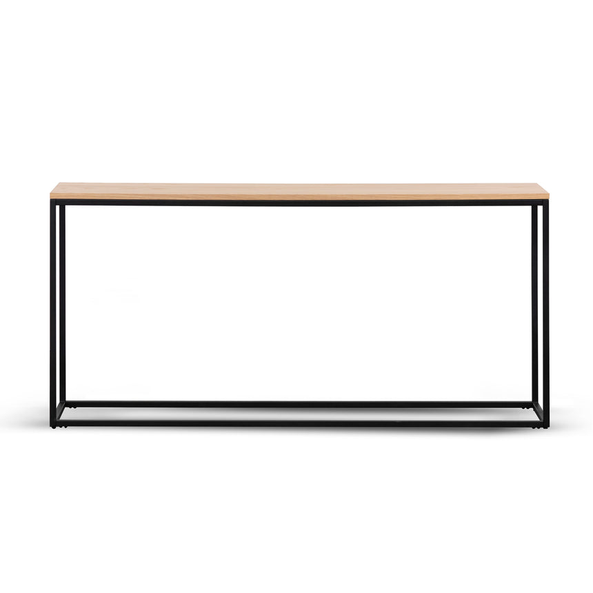 1.6m Console Table - Natural Top and Black Frame