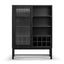 Black Bar Cabinet - Flute Glass Doors