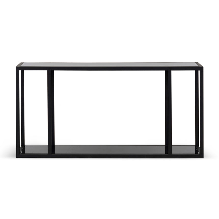 1.6m Grey Glass Console Table - Black