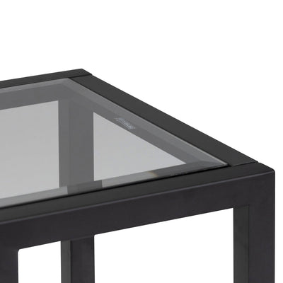 1.6m Grey Glass Console Table - Black