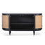 1.7m Black Elm Sideboard - Rattan Doors