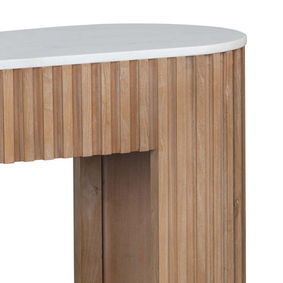 1.6m White Marble Console Table - Natural