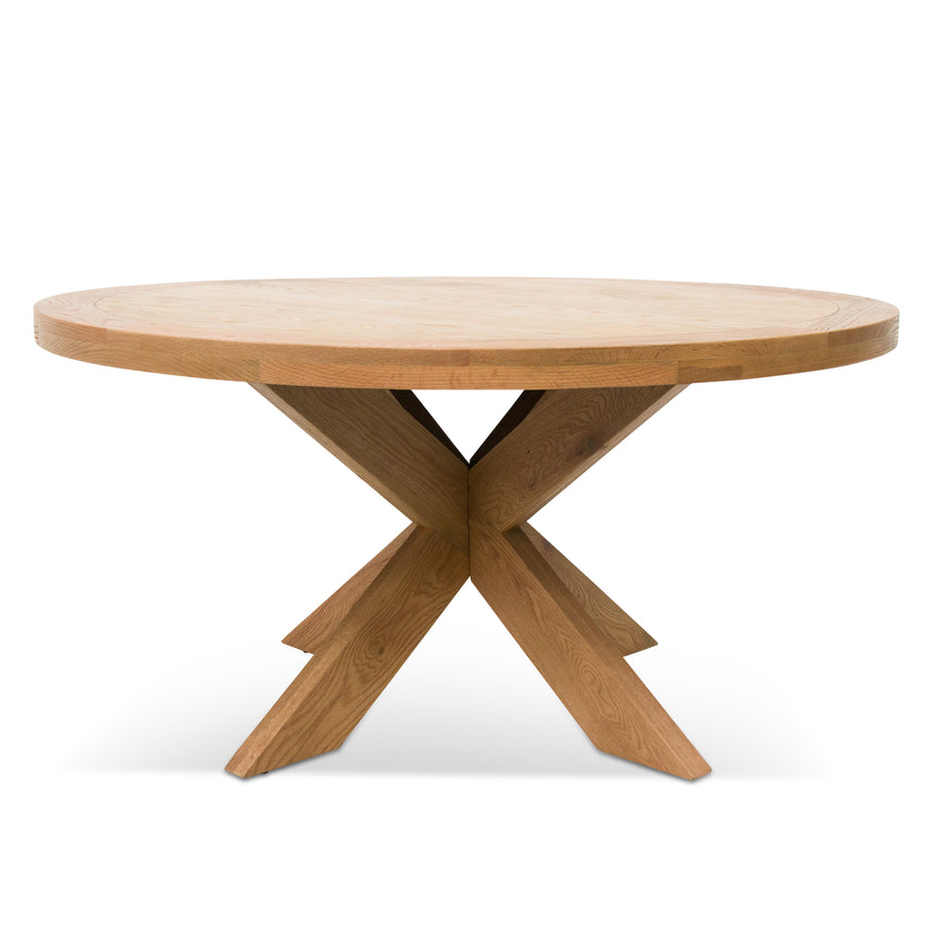 1.5m Round Wooden Dining Table - Distress Natural