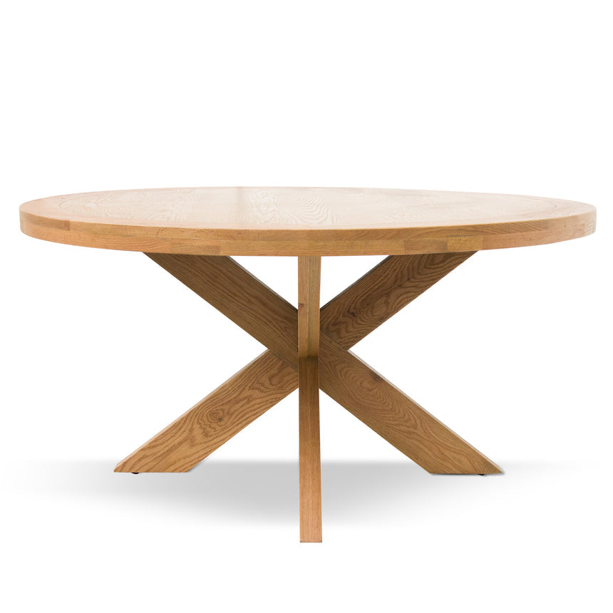 1.5m Round Wooden Dining Table - Distress Natural