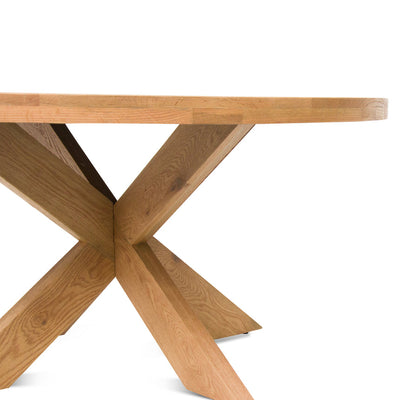 1.5m Round Wooden Dining Table - Distress Natural