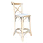 Kasan Weathered Oak Barstool Linen Seat