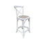 Kasan White Barstool Oatmeal Linen Seat