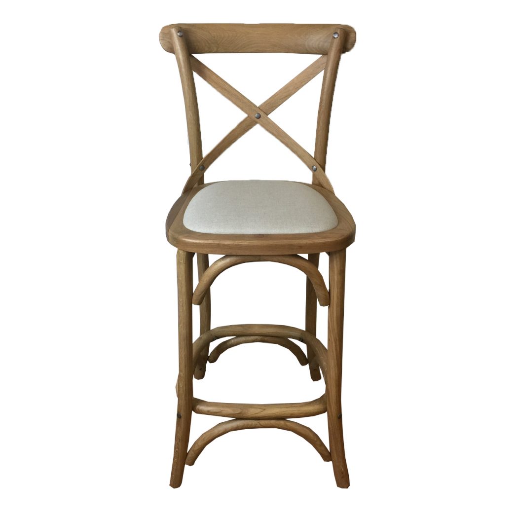 Kasan Barstool Natural Oak Linen Seat