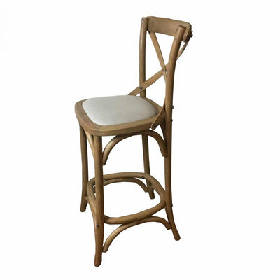 Kasan Barstool Natural Oak Linen Seat