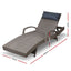 Gardeon Sun Lounge Outdoor Furniture Wicker Lounger Rattan Day Bed Garden Patio Grey