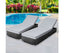 Gardeon 2PC Sun Lounge Wicker Lounger Outdoor Furniture Day Bed Adjustable Rattan Garden