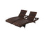 Gardeon 2PC Sun Lounge Wicker Lounger Outdoor Furniture Beach Chair Garden Adjustable Brown