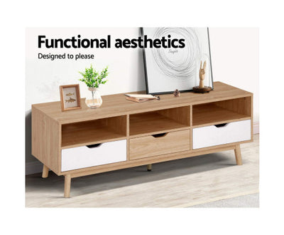 Artiss TV Cabinet Entertainment Unit Stand Wooden Storage 140cm Scandinavian