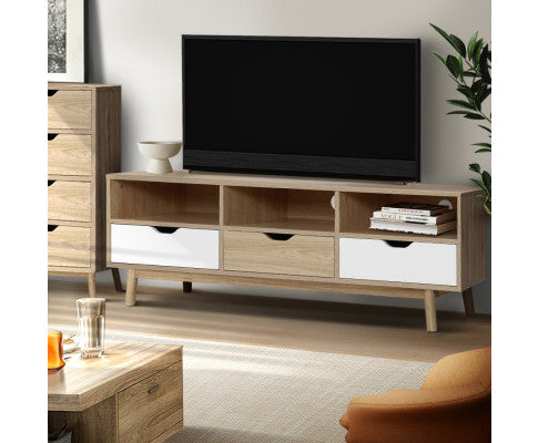 Artiss TV Cabinet Entertainment Unit Stand Wooden Storage 140cm Scandinavian