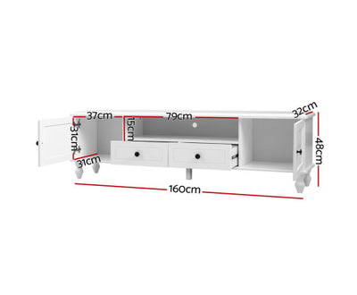 Artiss TV Cabinet Entertainment Unit Stand French Provincial Storage 160cm KUBI