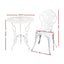 Gardeon Outdoor Furniture Chairs Table 3pc Aluminium Bistro White