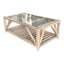 Bennett Glass Top Oak Coffee Table Whitewashed Oak