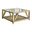 Bennett Glass Top Square Coffee Table Natural