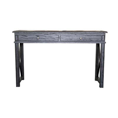 X Brace Black Oak Desk Small