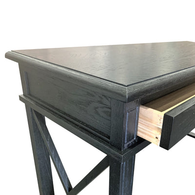 X Brace Black Oak Desk Small