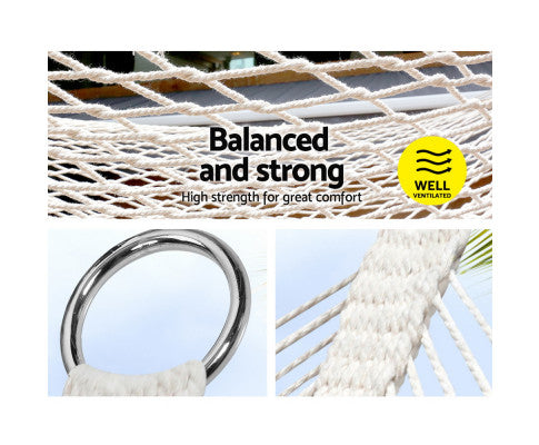 Double Swing Hammock Bed Cream