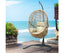 Gardeon Outdoor Egg Swing Chair Wicker Rattan Furniture Pod Stand Cushion Yellow