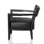 Black Wooden Armchair - Black PU leather Seat