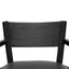 Black Wooden Armchair - Black PU leather Seat