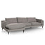 4 Seater Left Chaise Fabric Sofa - Graphite Grey