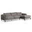 4 Seater Right Chaise Fabric Sofa - Graphite Grey