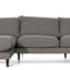 4 Seater Left Chaise Fabric Sofa - Graphite Grey