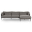 4 Seater Right Chaise Fabric Sofa - Graphite Grey