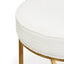 Ivory White Boucle Ottoman - Brushed Gold Base