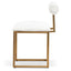Ivory White Boucle Occasional Chair - Brushed Gold Base