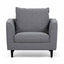 Fabric Armchair - Graphite Grey with Black Leg