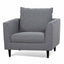 Fabric Armchair - Graphite Grey with Black Leg