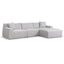 3 Seater Right Chaise Sofa - Passive Grey