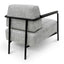 Fabric Armchair - Light Spec Grey with Black Legs