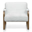 White Fur Armchair - Antique Golden Frame